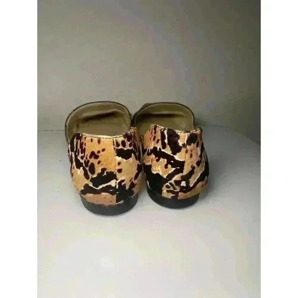 Vince Camuto Animal Print Real Cow Hair Kordie 3 Flats Size 7.5 Women's Unique